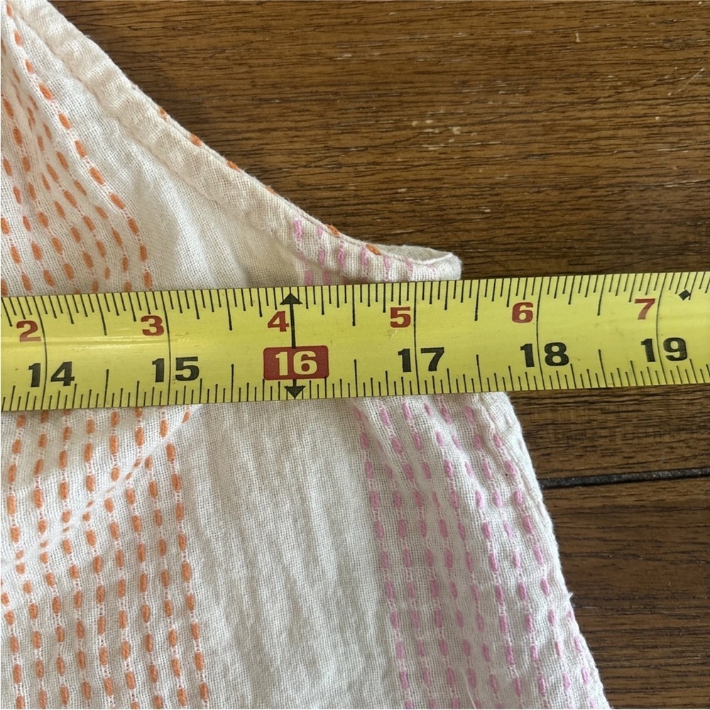 THML Anthropologie Boho Tank Top Embroidered Sz L Tassel Halter Gauze Sleeveless - Picture 8 of 14